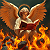 Poetry: In the crucible of flame, where embers whisper secrets old,  Sits the seraph, winged in white,...